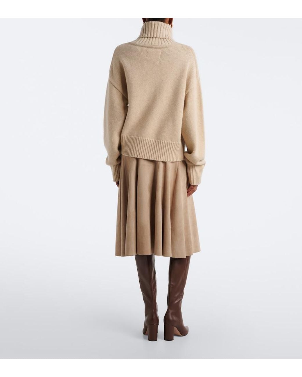 Stouls Natural Sabrina Suede Midi Skirt