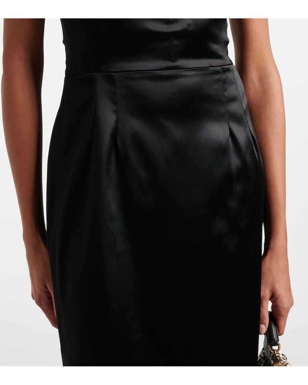 Dolce & Gabbana Black Satin Bustier Dress
