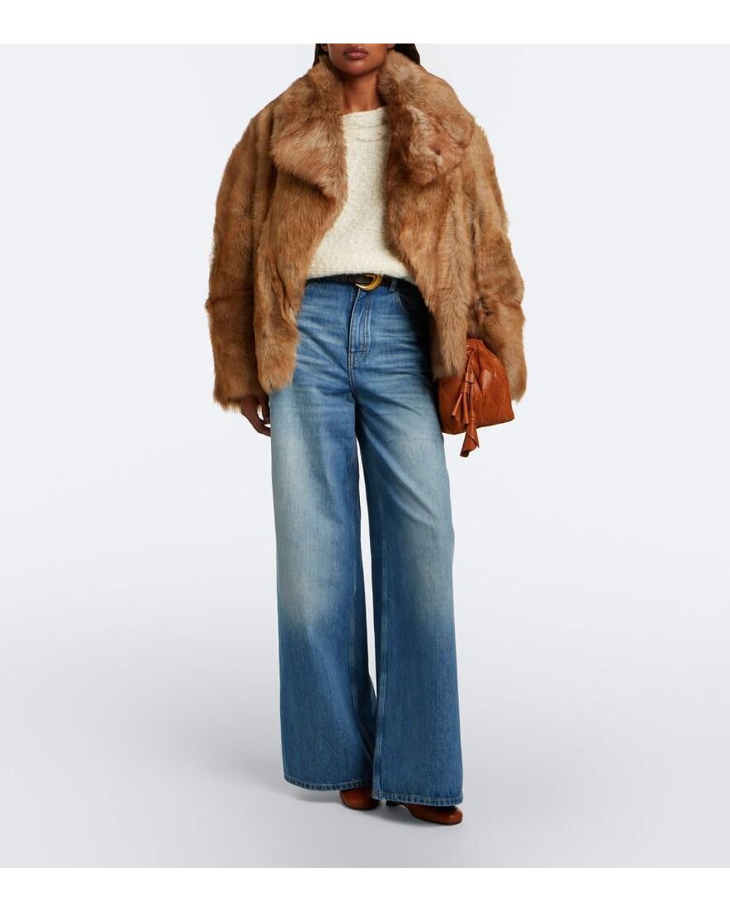 Zimmermann Brown Valiant Belted Shearling Jacket