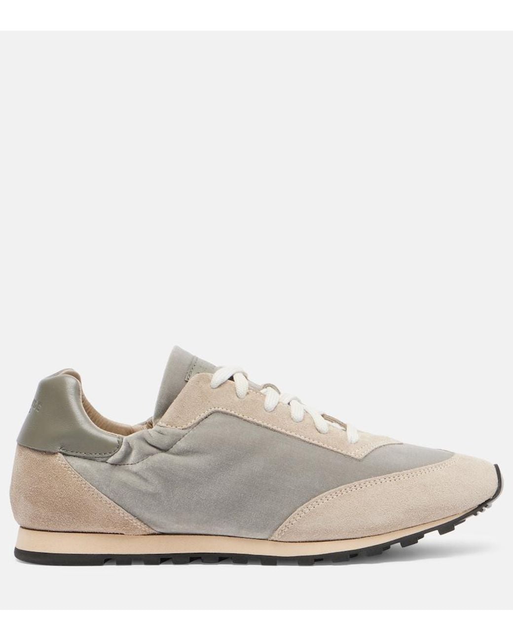 Le Monde Beryl White Slim Runner Velvet And Suede Sneakers