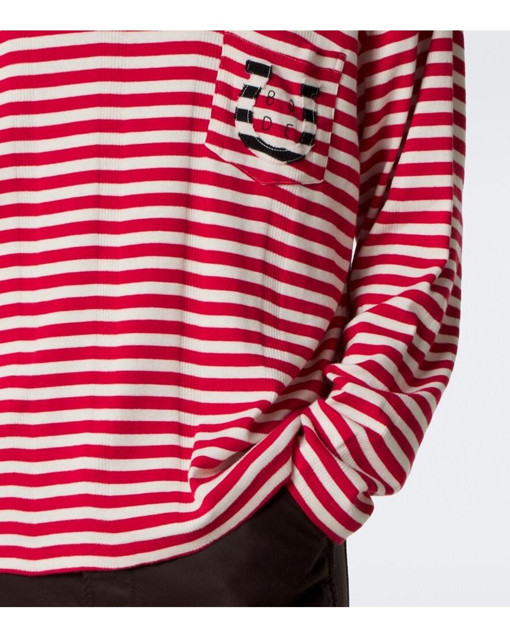Bode Red Horseshoe Striped Cotton Jersey T-Shirt for men