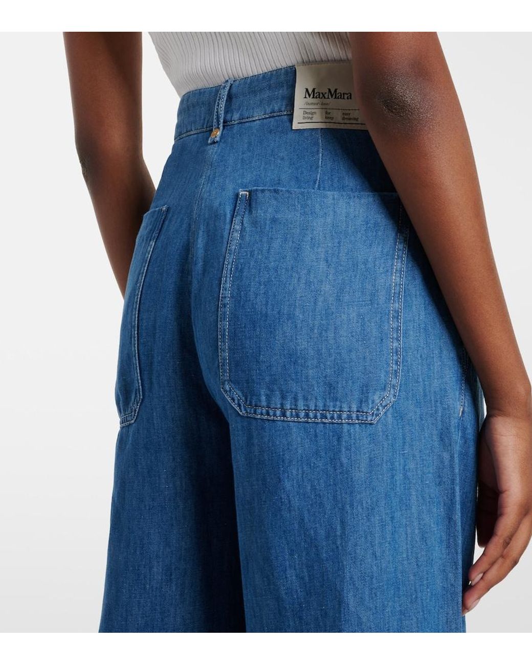 Max Mara Blue Astice Wide-Leg Jeans