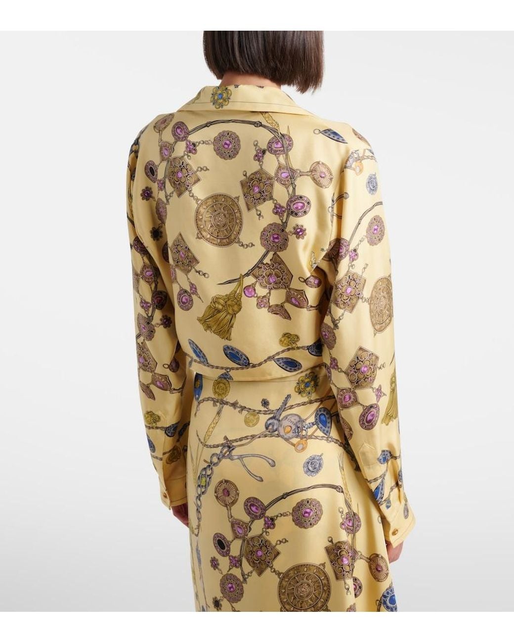 Versace Metallic Printed Silk Twill Shirt