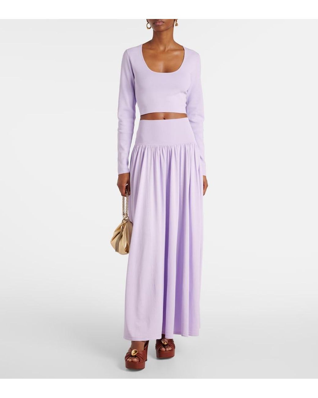 Zimmermann Purple High-Waisted Maxi Skirt