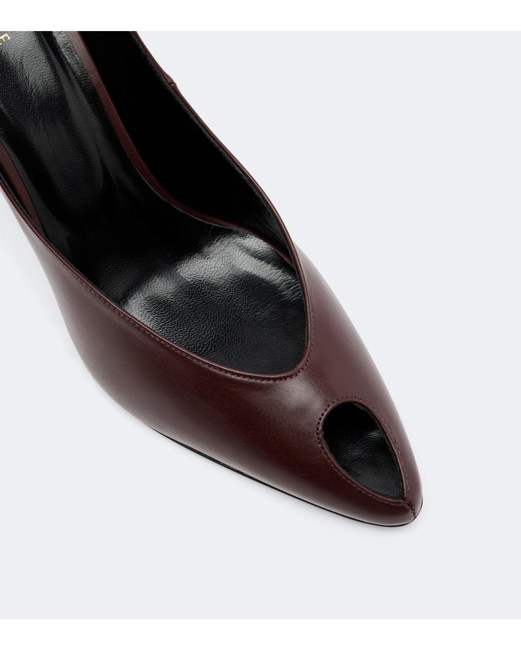 Jude Brown Icon Leather Peep-Toe Pumps