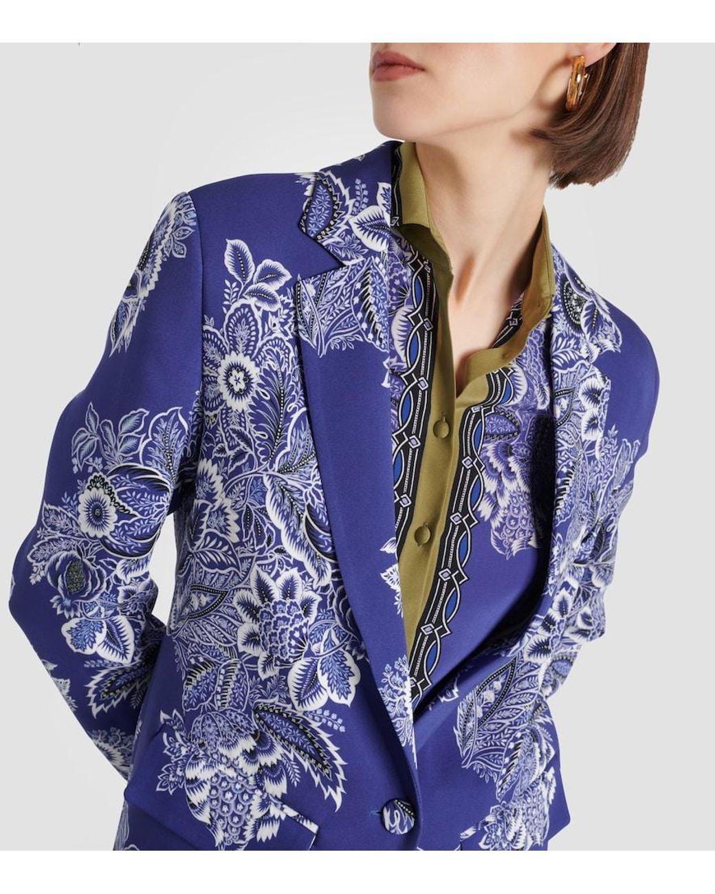 Etro Blue Printed Blazer