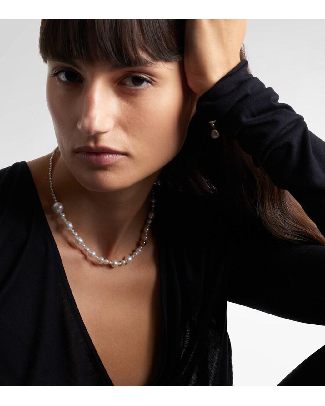 Sophie Bille Brahe White Peggy 14Kt Necklace With Freshwater Pearls