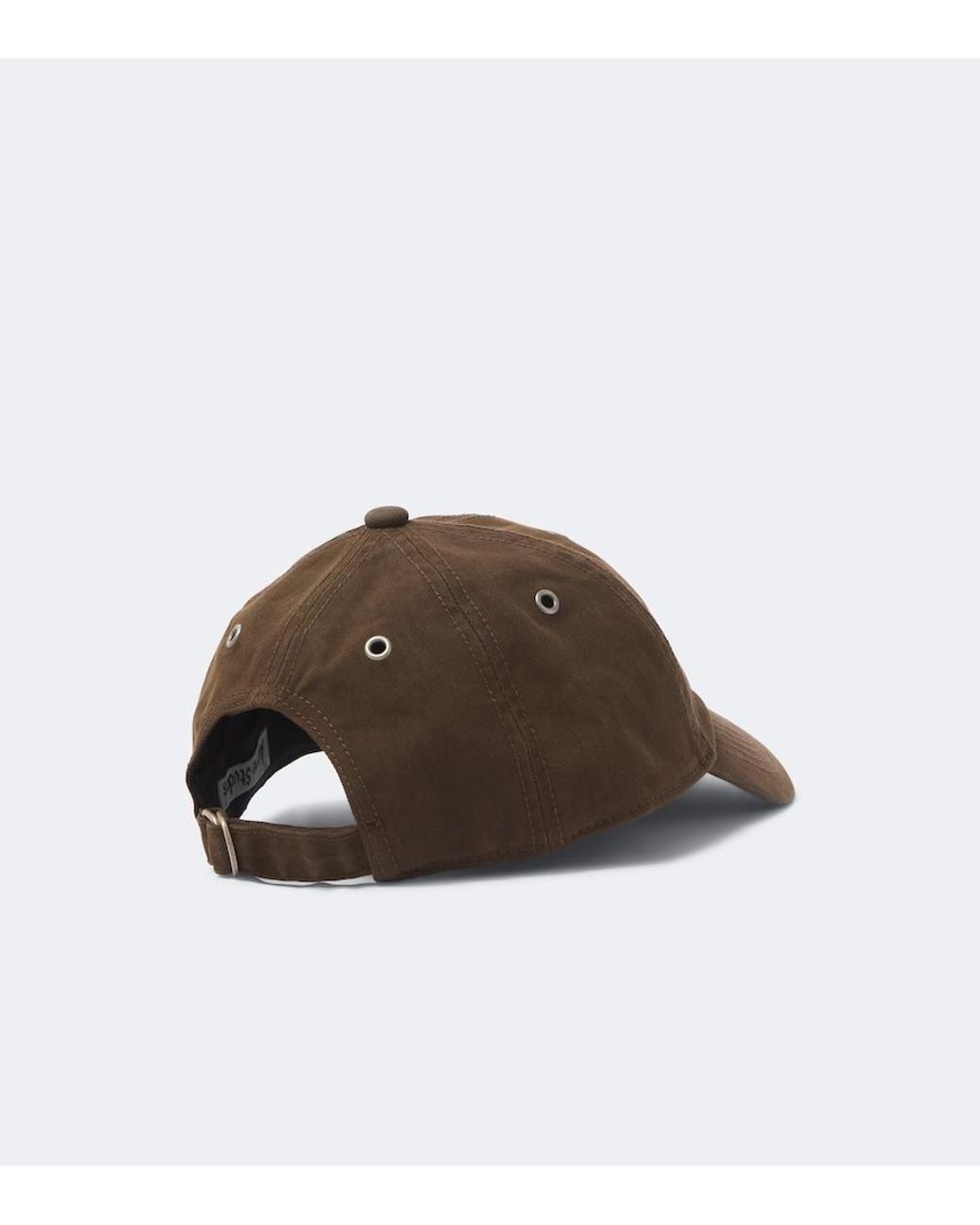 Acne Brown Logo Embroidered Canvas Baseball Cap for men