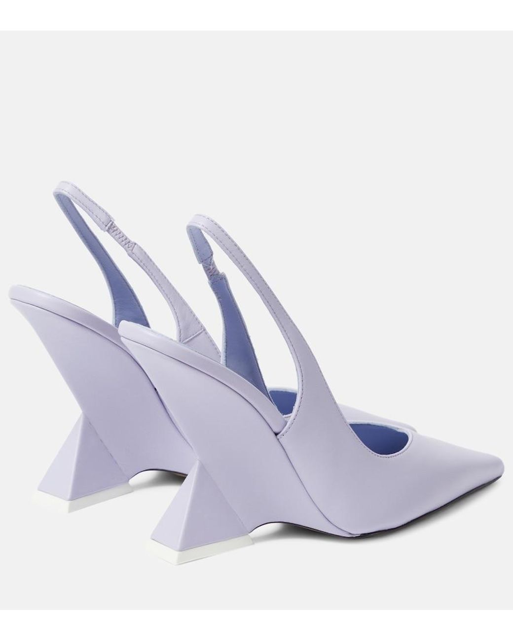 The Attico Blue Cheope 105 Leather Slingback Pumps