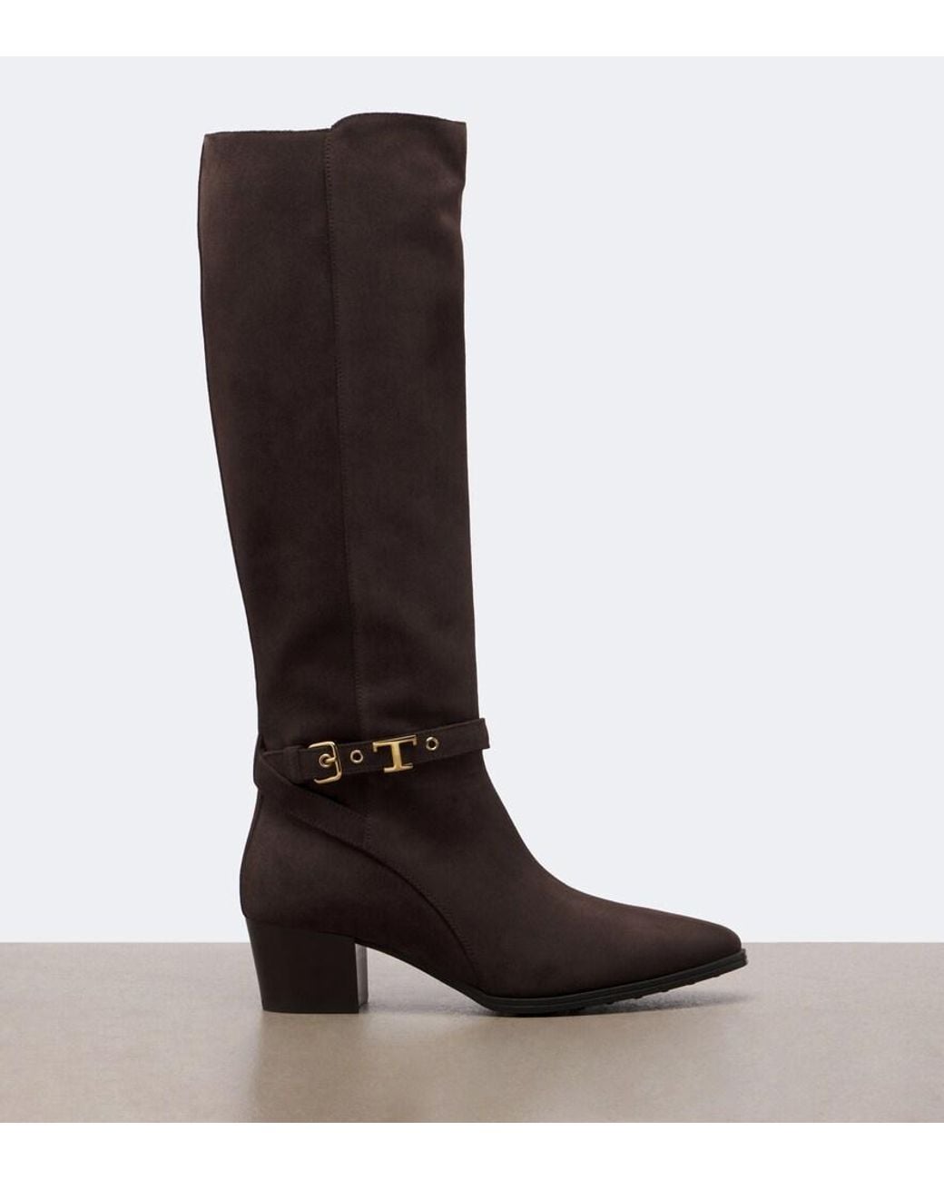 Tod's Brown T Timeless Suede Knee-High Boots