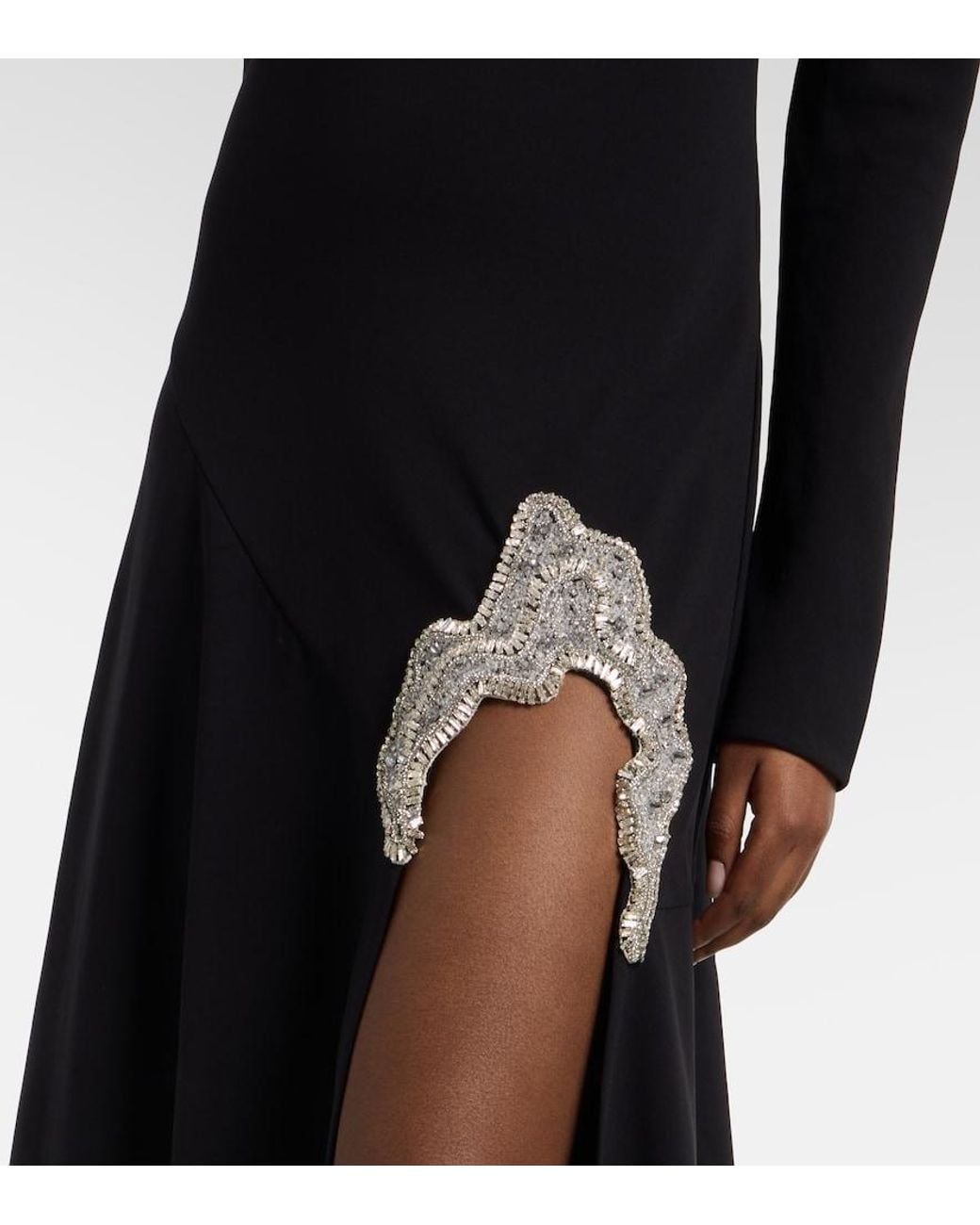 Rachel Gilbert Black Amari Embellished Gown