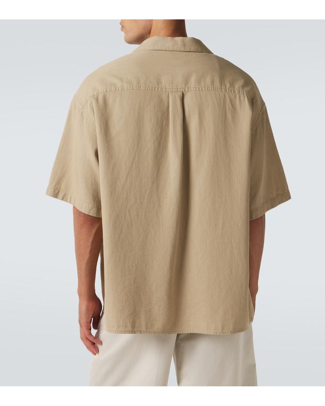 Loewe Natural Logo Embroidered Cotton Shirt for men