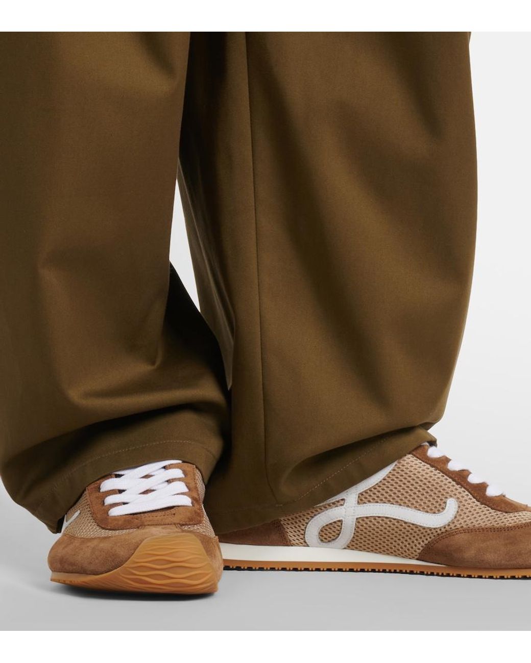 Loewe Brown Ballet Runner 2.0 Suede-Trimmed Sneakers