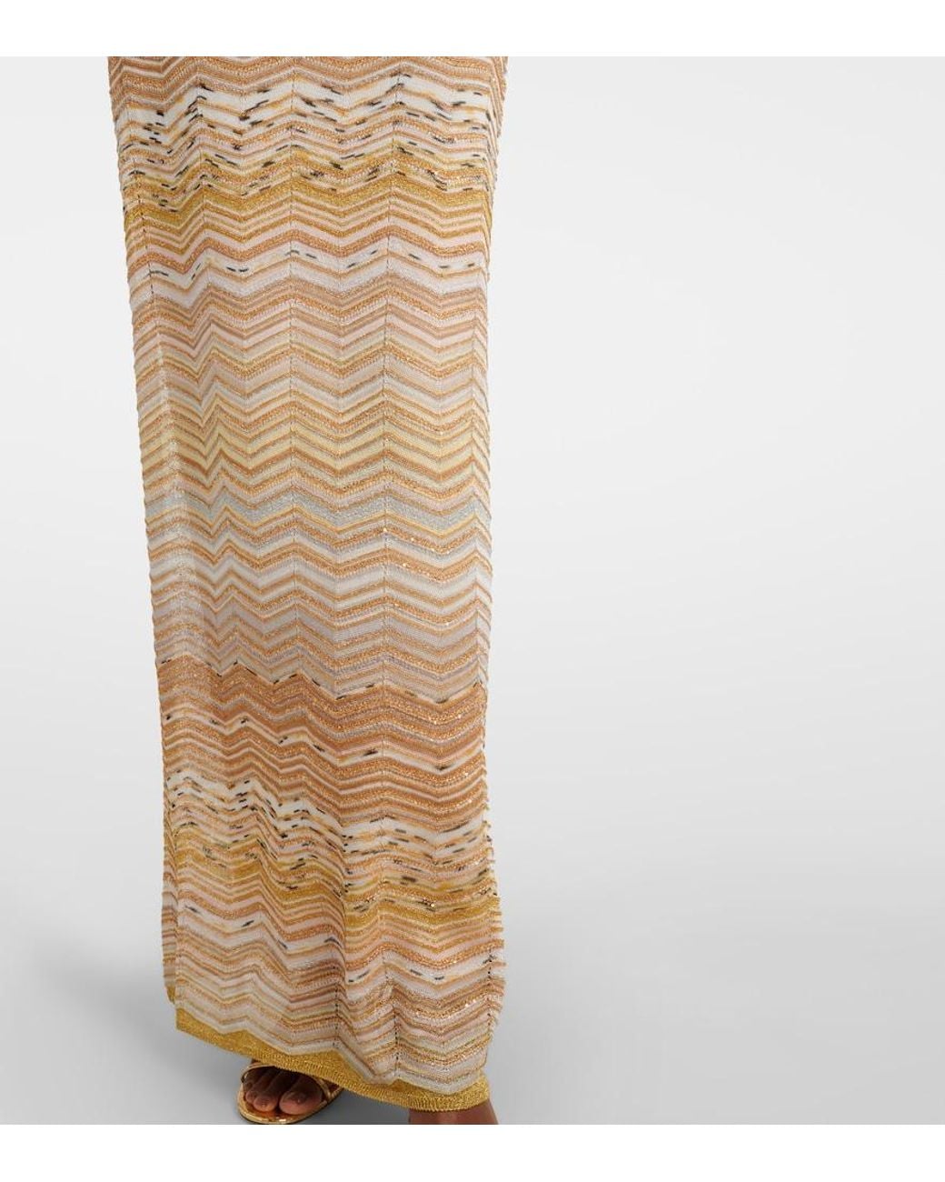 Missoni Natural Zigzag Lame Maxi Dress