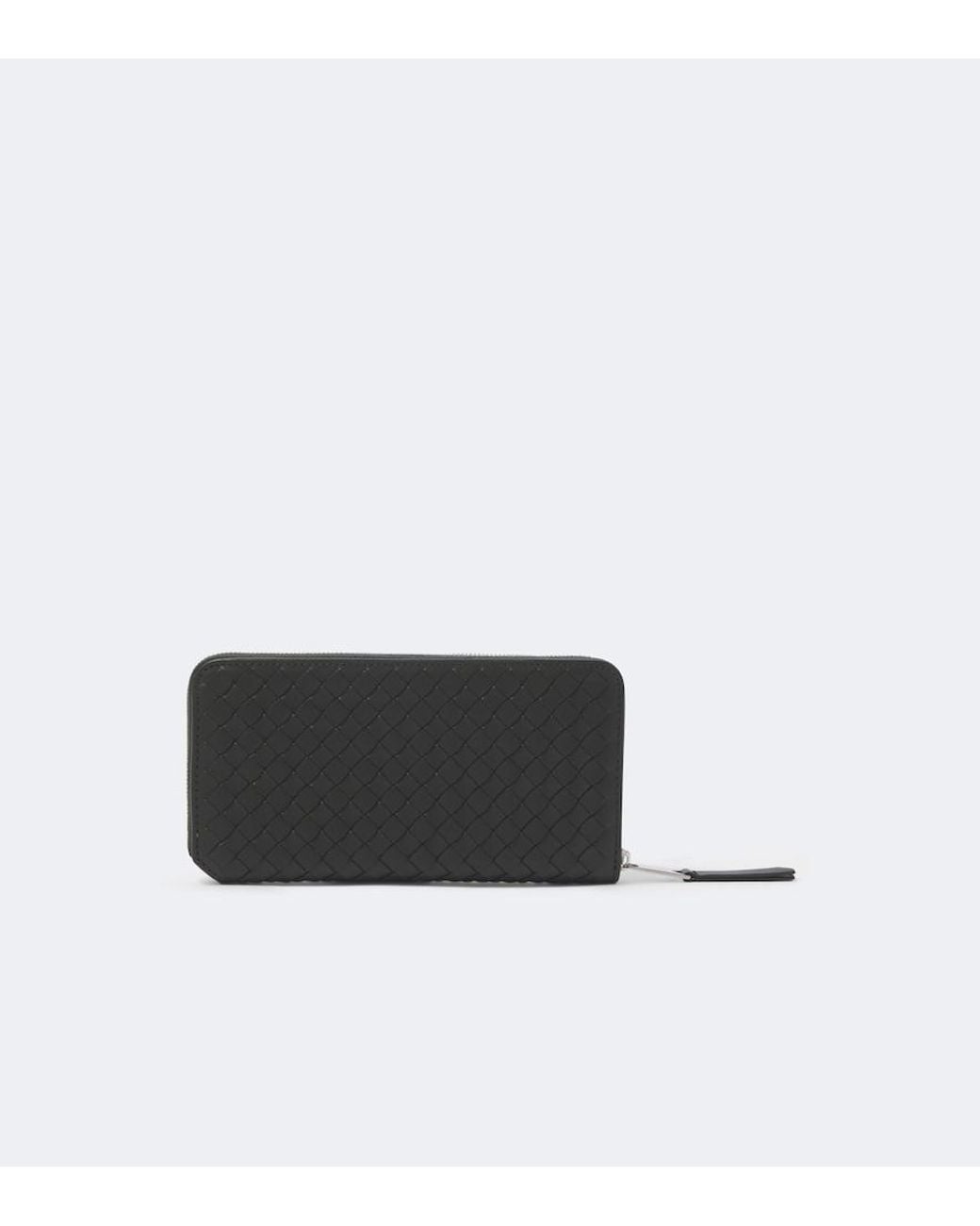 Bottega Veneta Black Intrecciato Leather Wallet for men