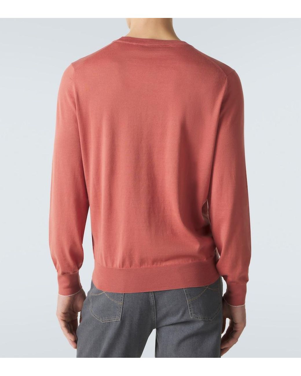 Brunello Cucinelli Pink Cotton Sweater for men