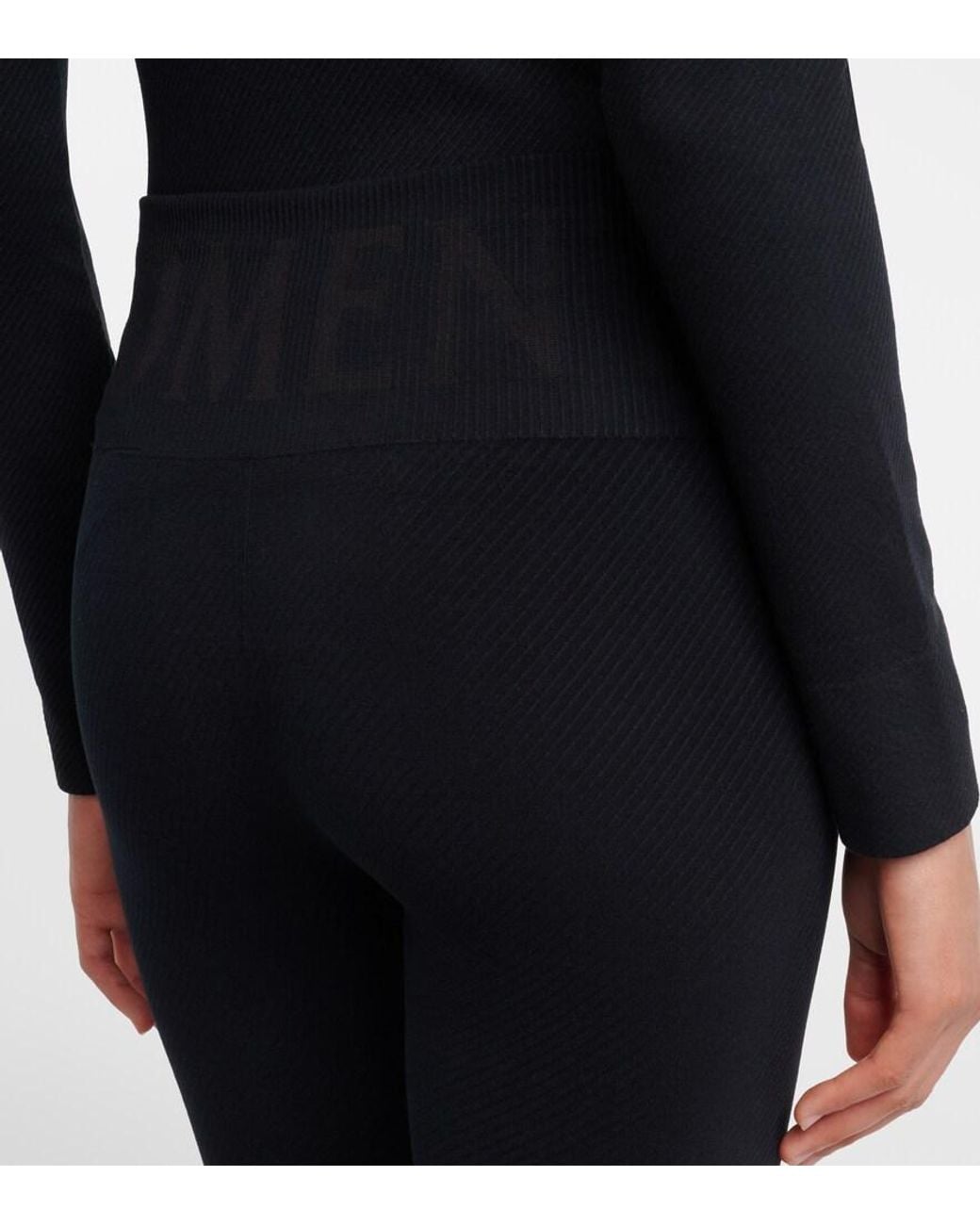 Perfect Moment Black Perfect Ribbed-Knit Leggings