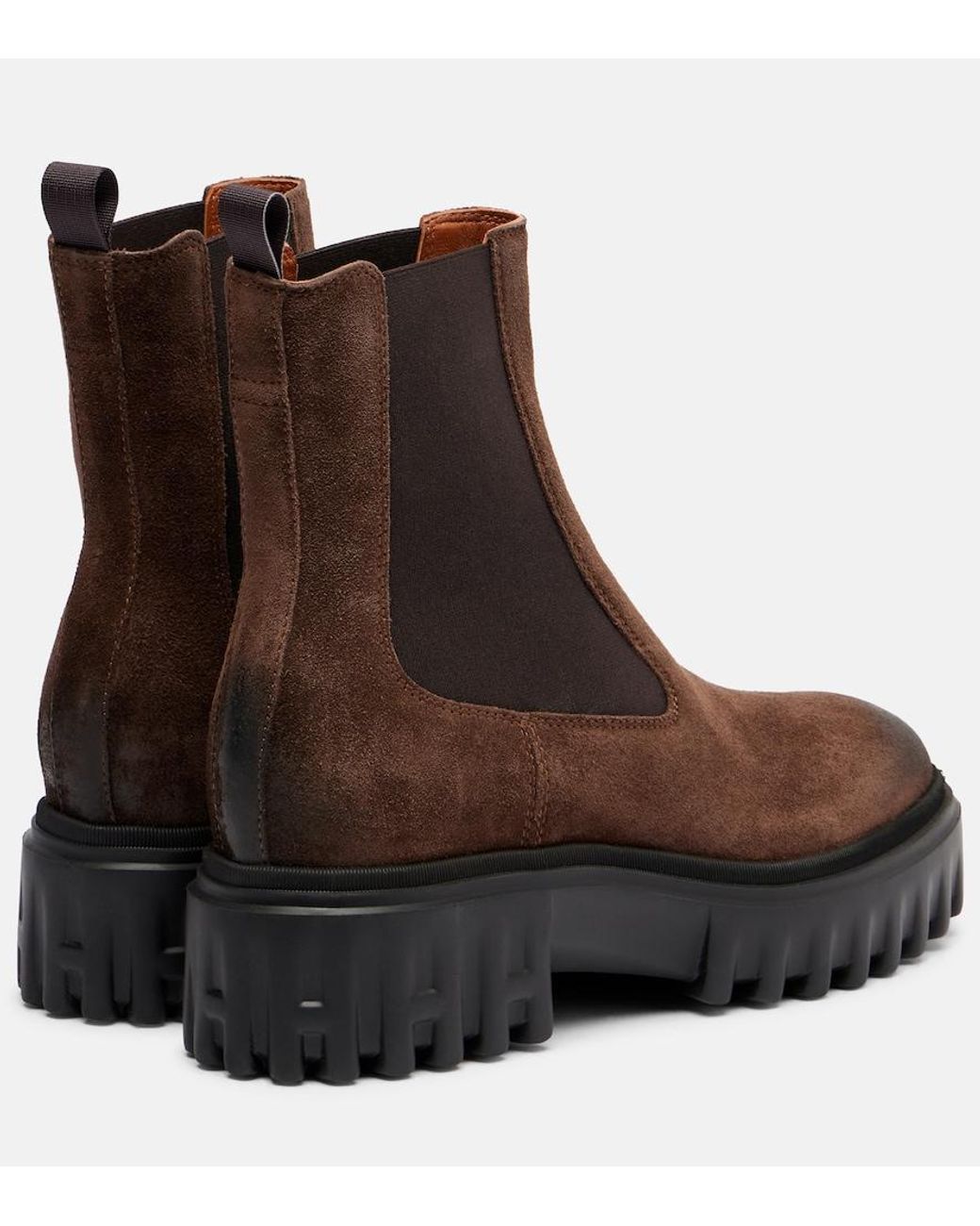 Hogan Brown H700 Suede Chelsea Boots