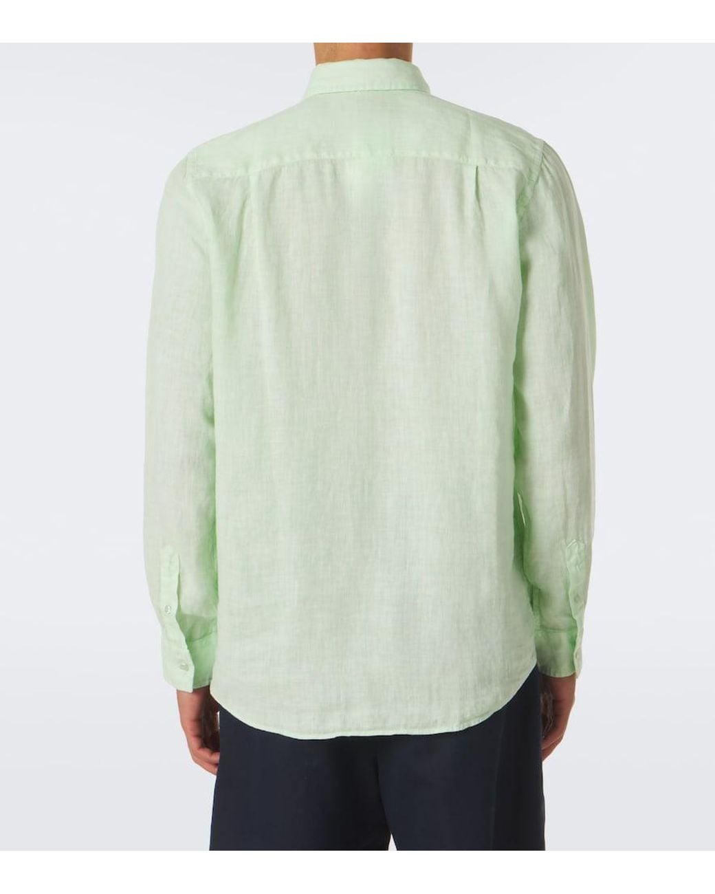 Vilebrequin Green Caroubis Linen Shirt for men
