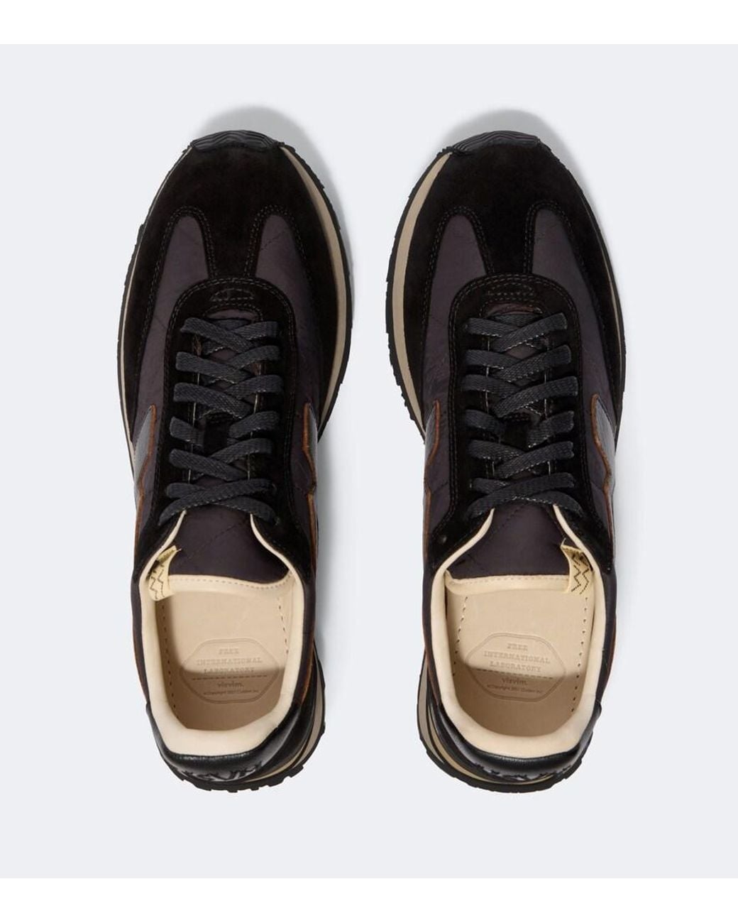 Visvim Black Fkt Runner Suede-Trimmed Sneakers for men