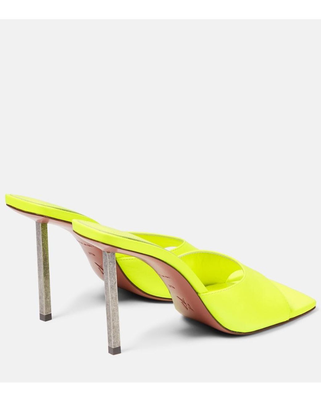 AMINA MUADDI Yellow Laura Leather Mules