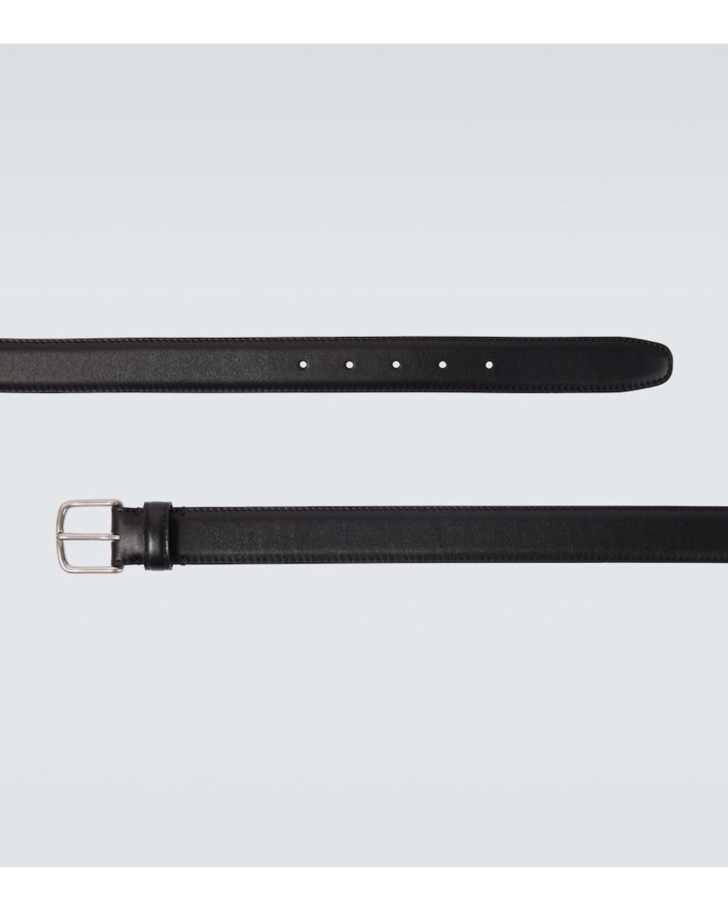 The Row Black Classic Leather Belt for men
