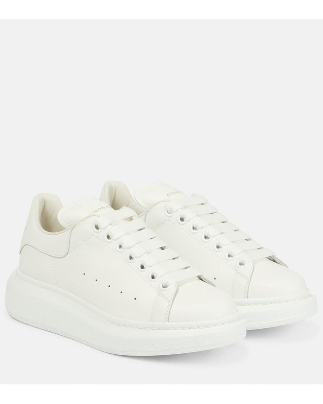 McQueen White Oversized Leather Sneakers