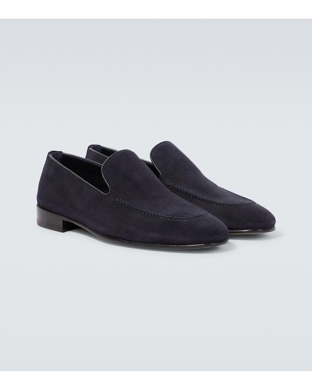 Manolo Blahnik Blue Truro Suede Loafers for men