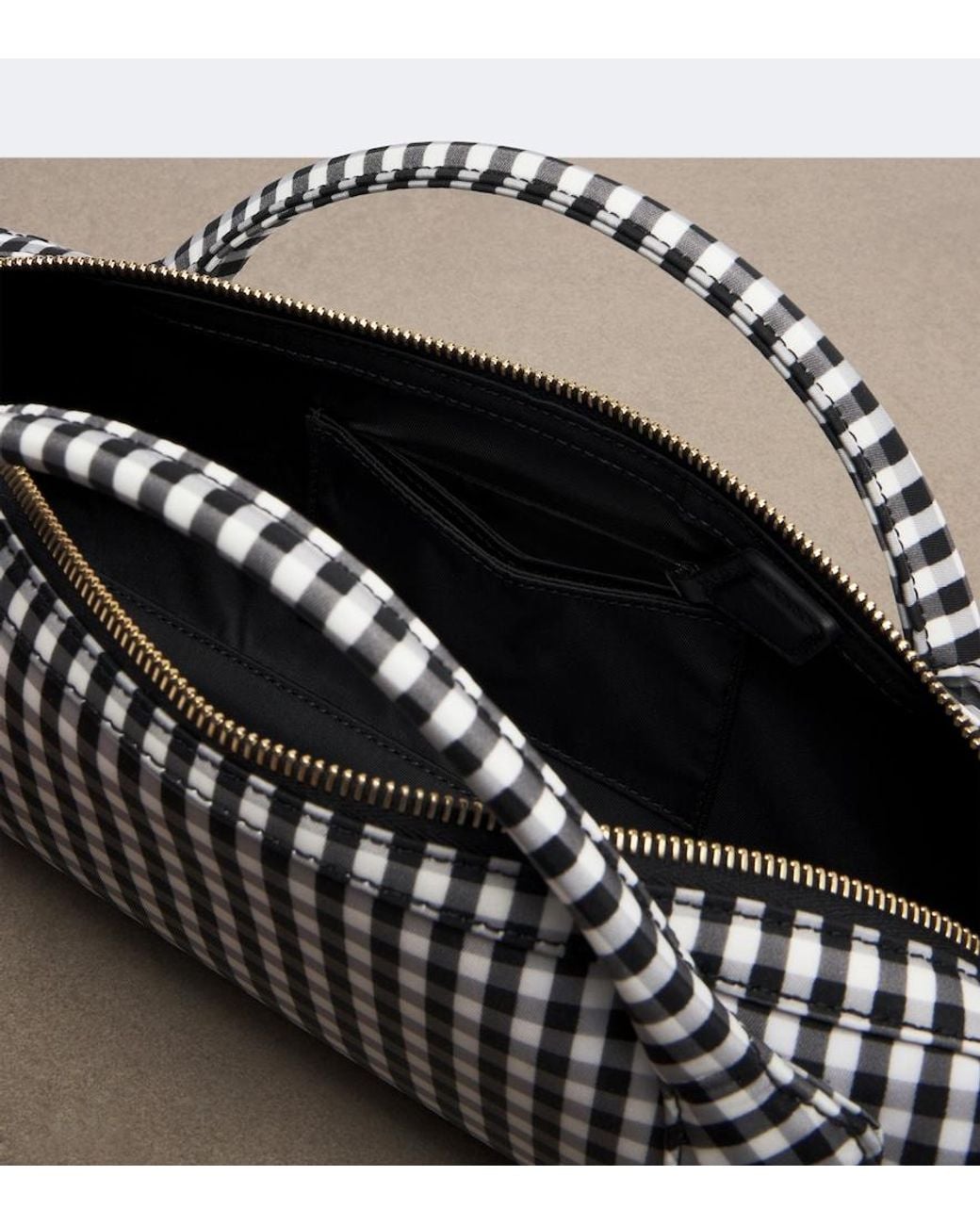 Alaïa White Le Teckel Gingham Top-Handle Bag