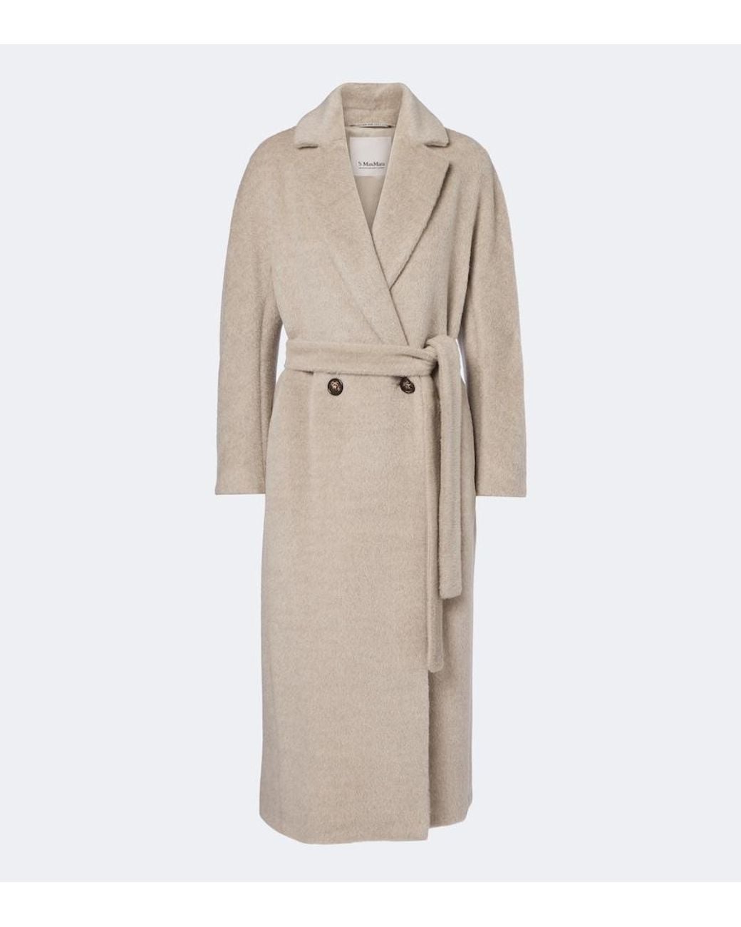 Max Mara Natural Alpaca And Wool Wrap Coat