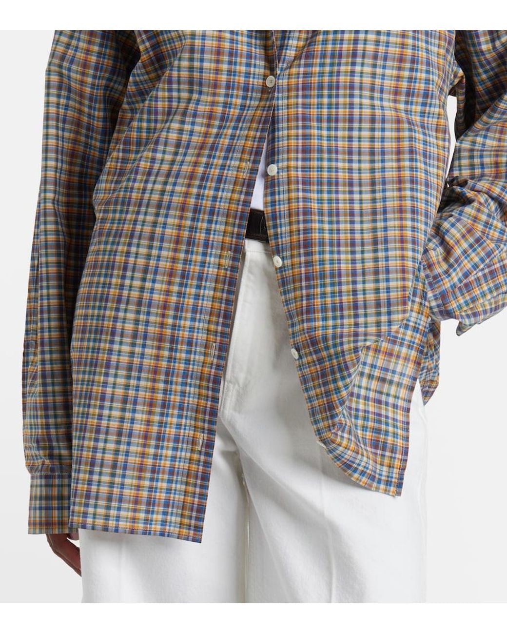 Totême Multicolor Plaid Cotton Poplin Shirt