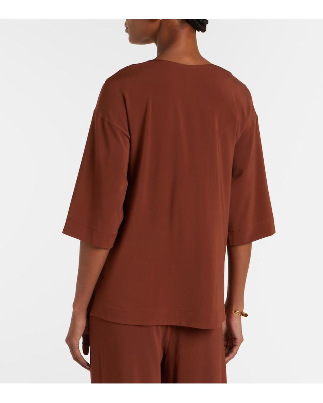 Max Mara Brown Giglio Keyhole Oversized Top