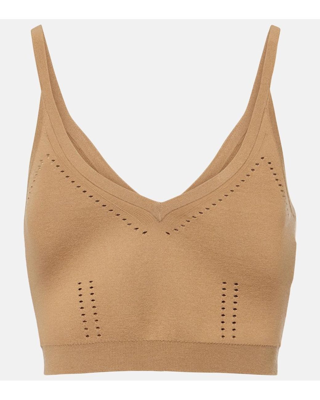 Max Mara Natural Cropped Knitted Tank Top