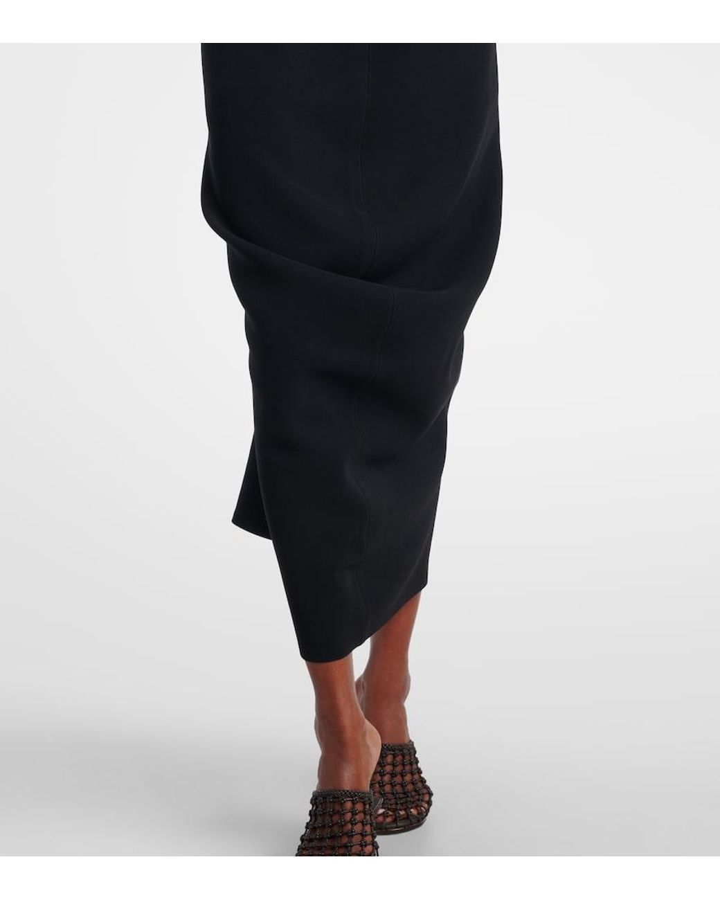 Jacquemus Black One-Shoulder Midi Dress