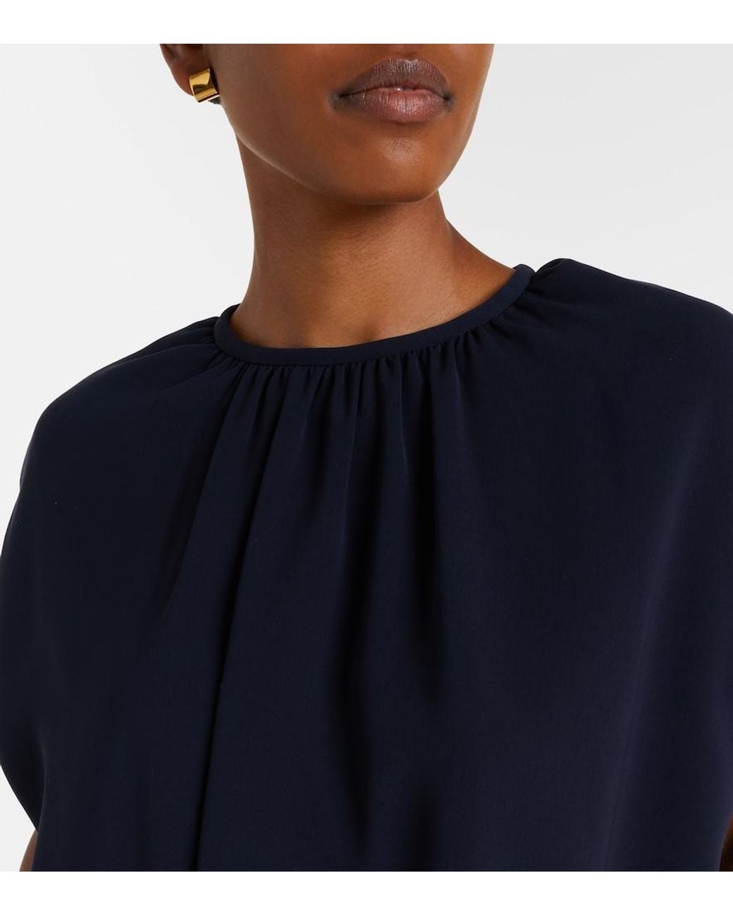 Max Mara Blue Elegante Cady Top