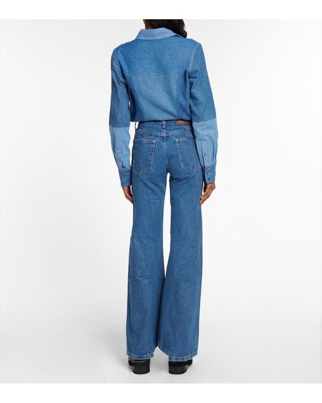 Gabriela Hearst Blue Foster Patchwork Flared Jeans