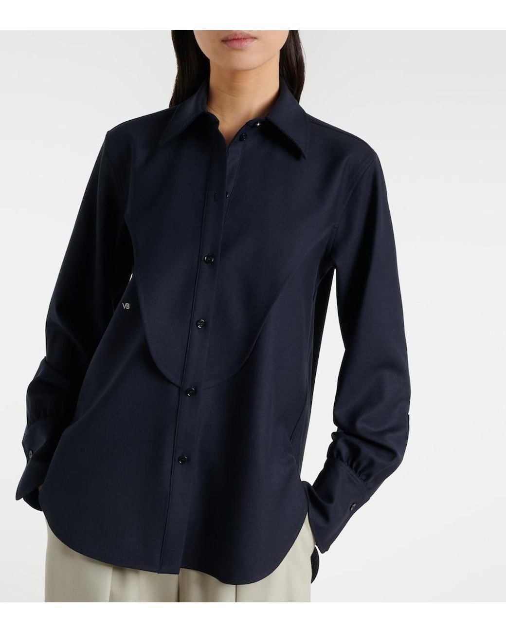Victoria Beckham Blue Oversized Shirt