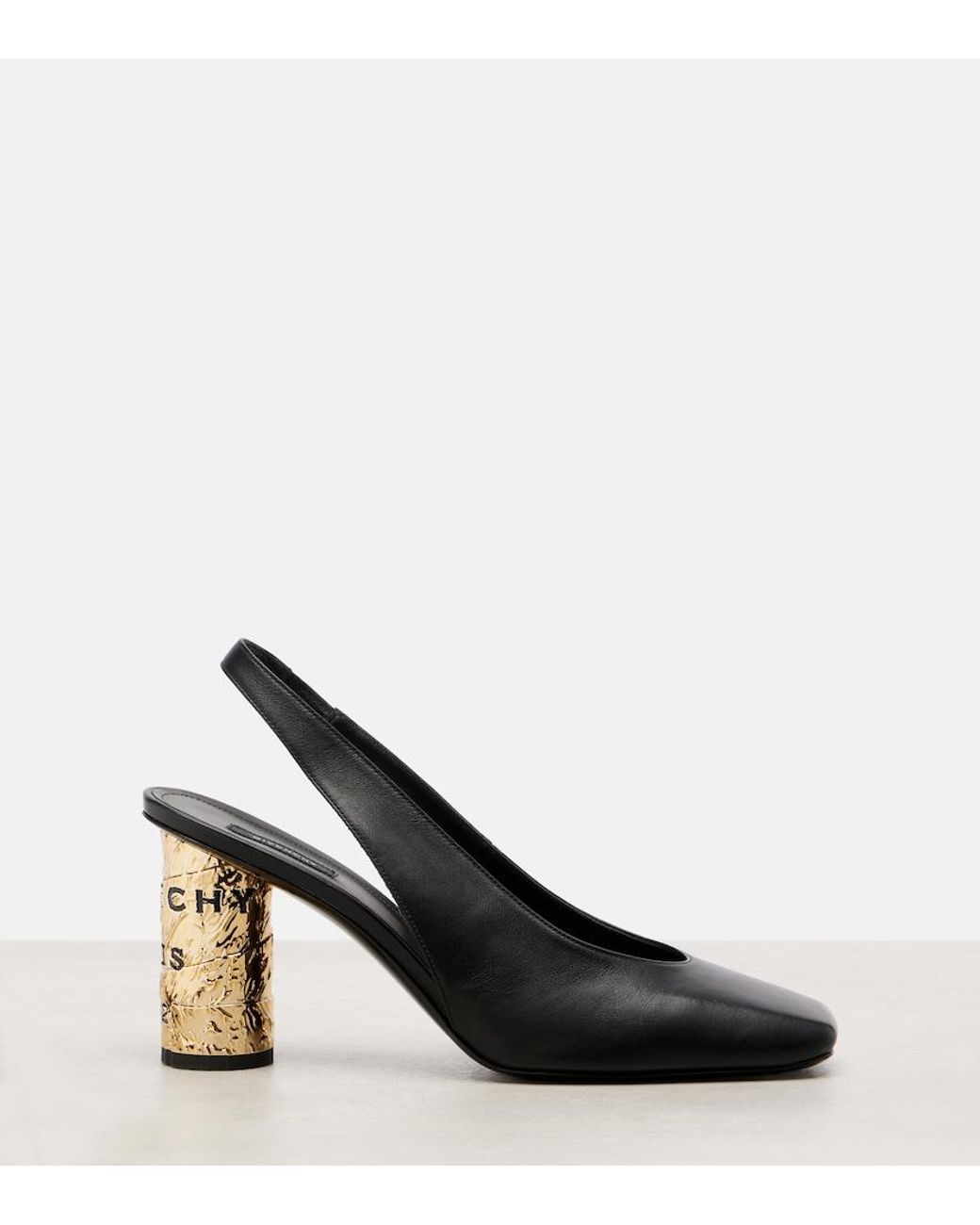 Givenchy Black Tape 85 Leather Slingback Pumps