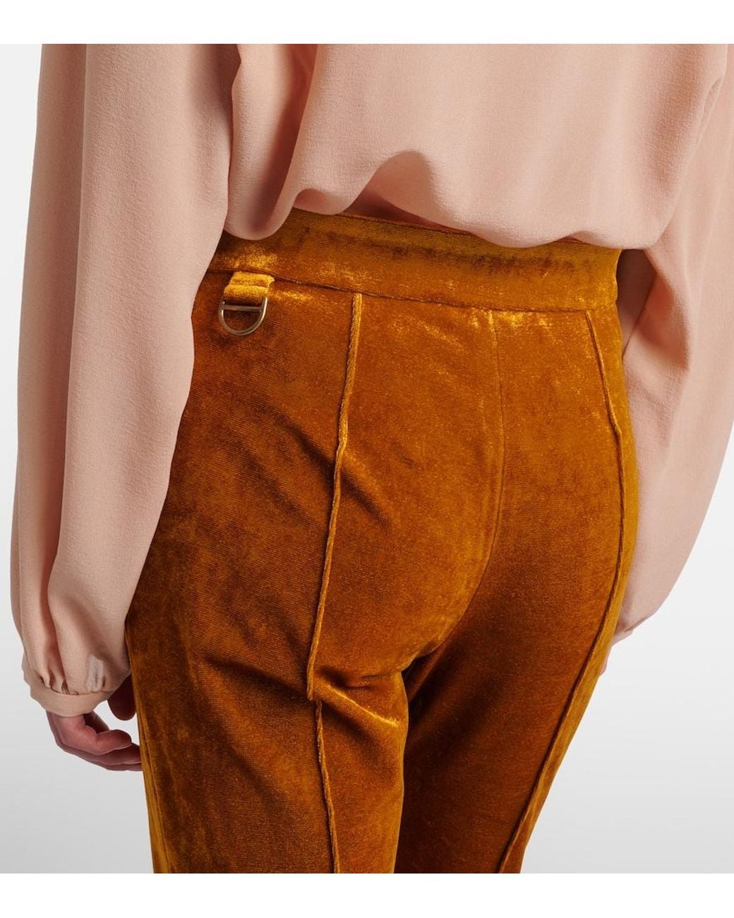 Chloé Brown Velvet Stirrup Pants