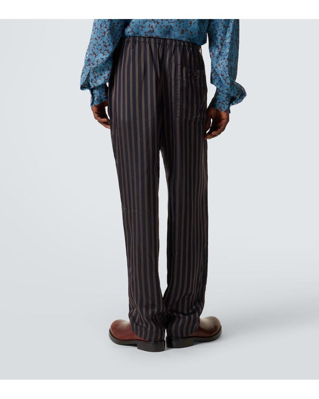 Dries Van Noten Black Mid-Rise Straight Pants for men