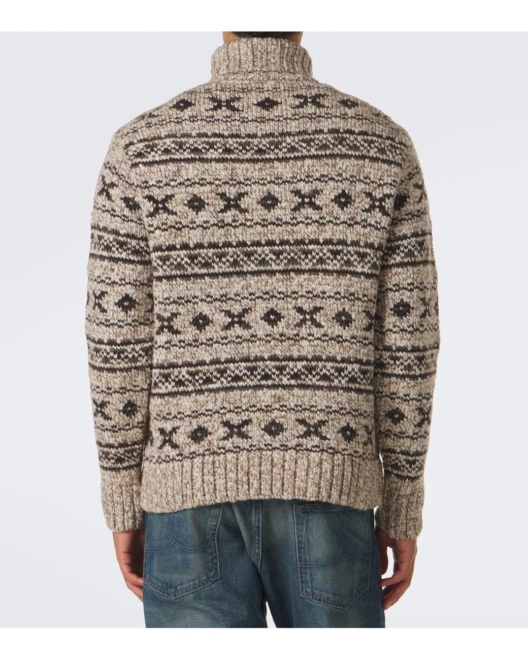 RRL Brown Wool-Blend Turtleneck Sweater for men
