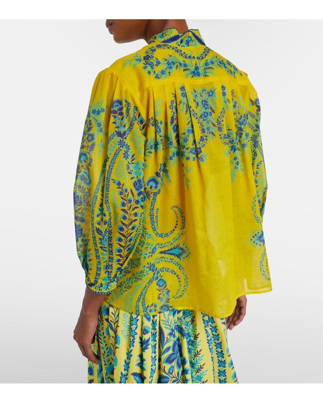 Etro Yellow Floral Cotton Top