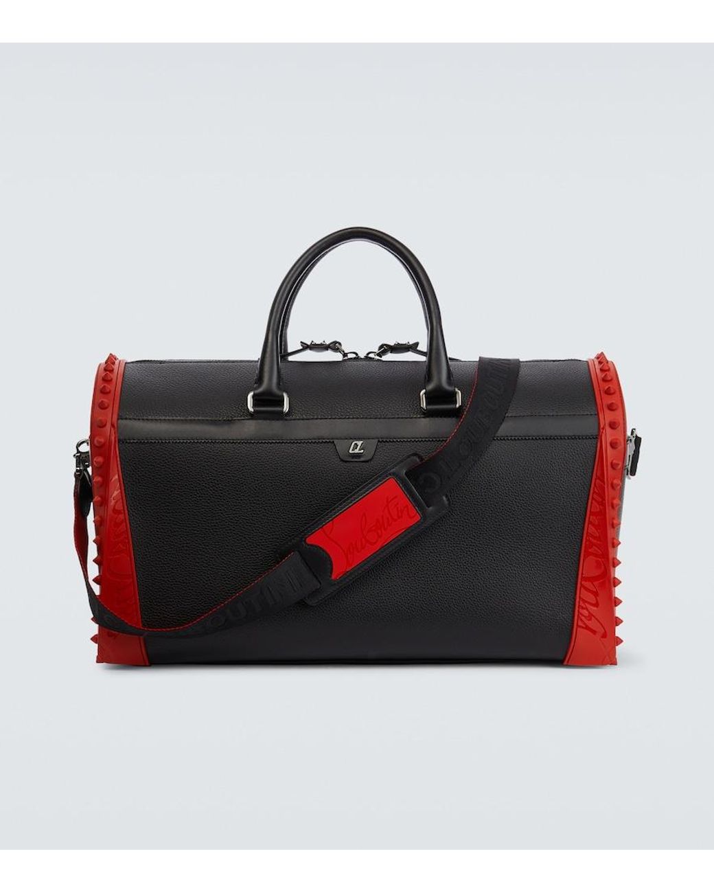 Christian Louboutin Red Sneakender Spiked Leather Duffel Bag for men