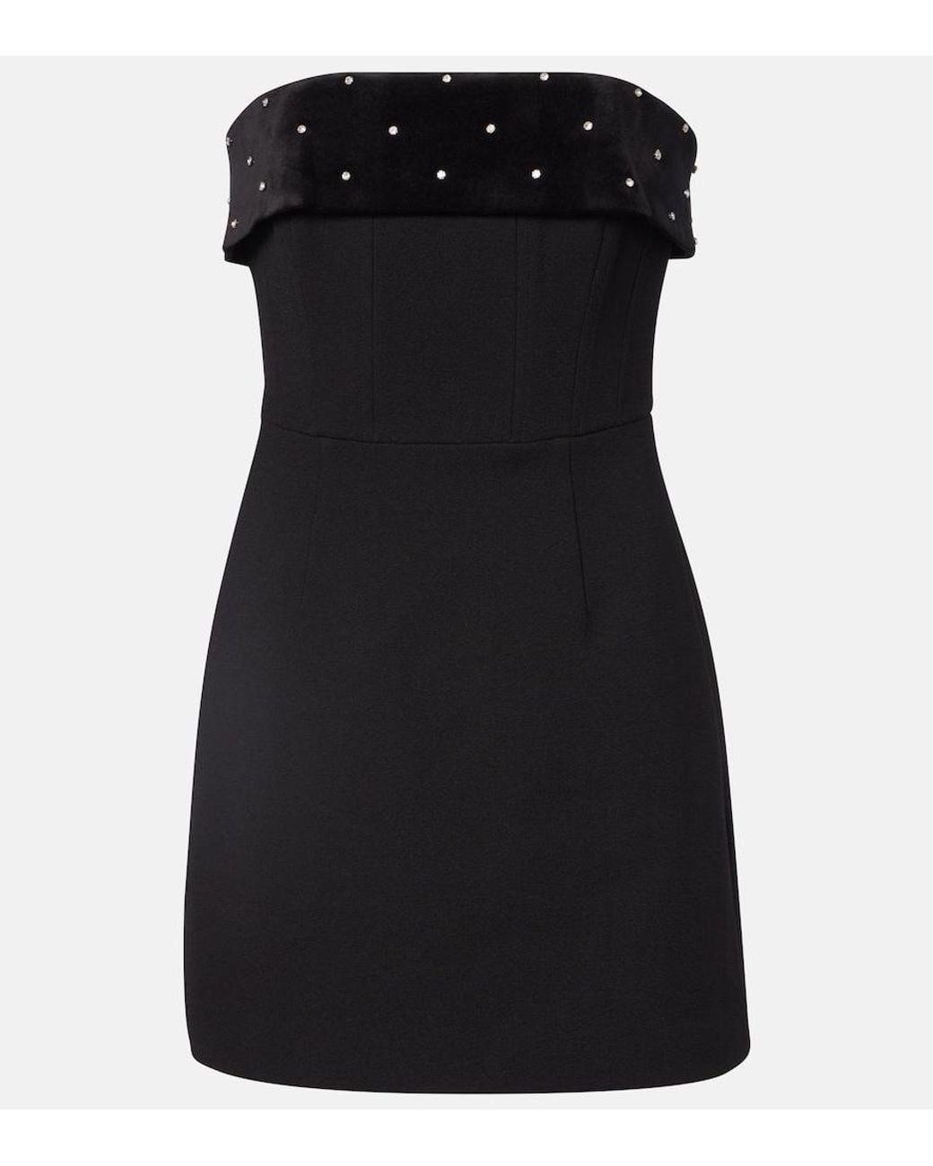 Rebecca Vallance Black Embellished Strapless Minidress