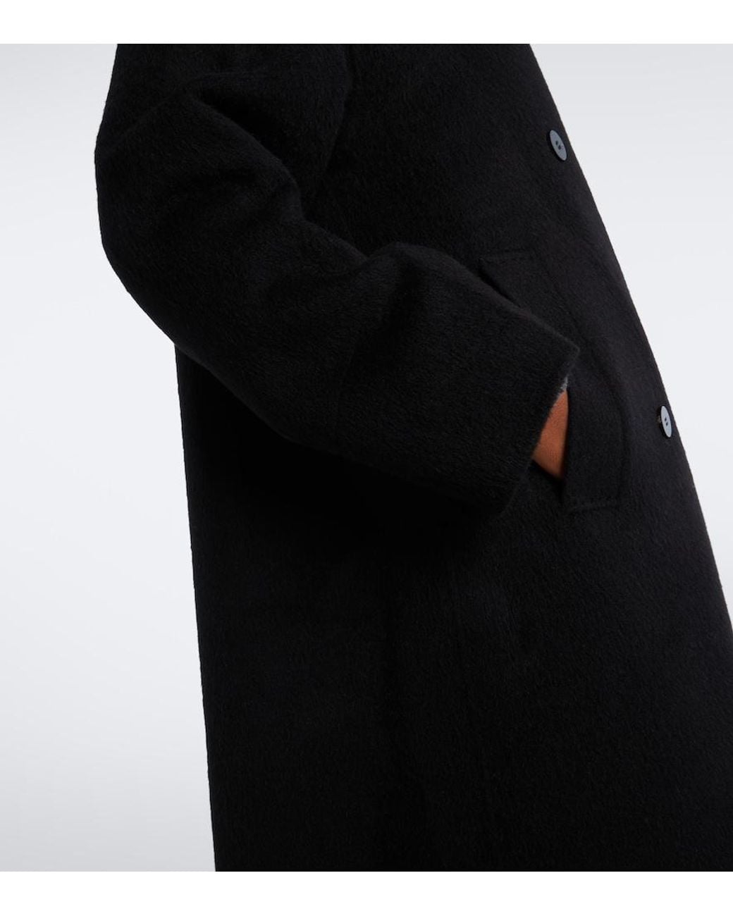 Lisa Yang Black Double Wool And Alpaca Coat