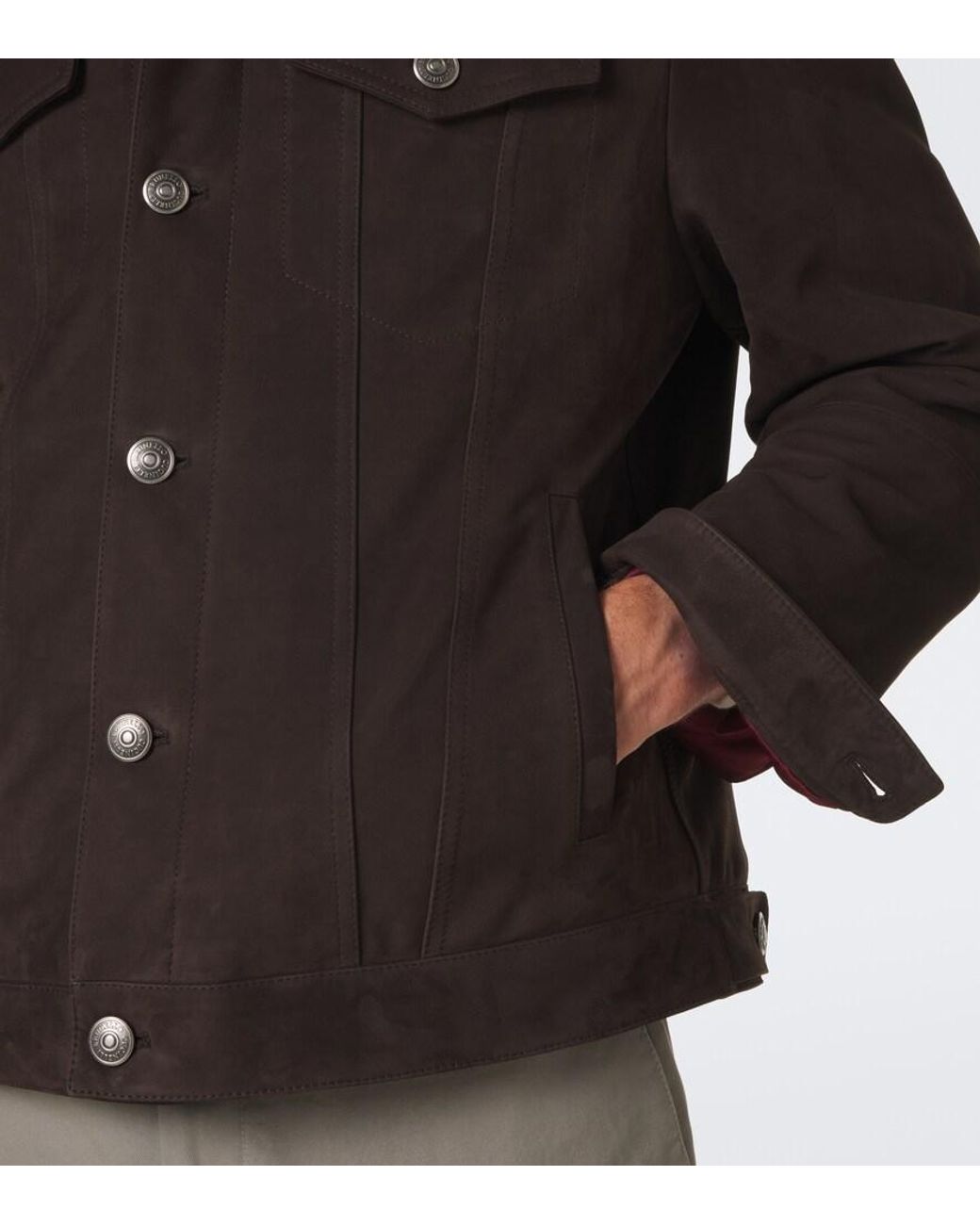 Brunello Cucinelli Black Suede Jacket for men