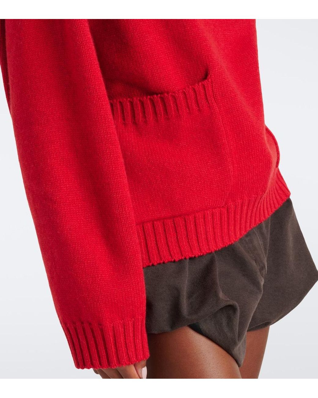Magda Butrym Red Wool And Cashmere Polo Sweater