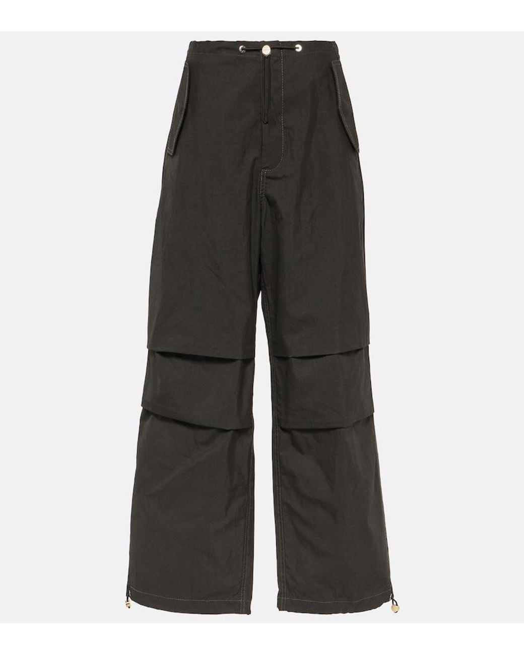Dion Lee Gray Cotton-Blend Wide-Leg Pants