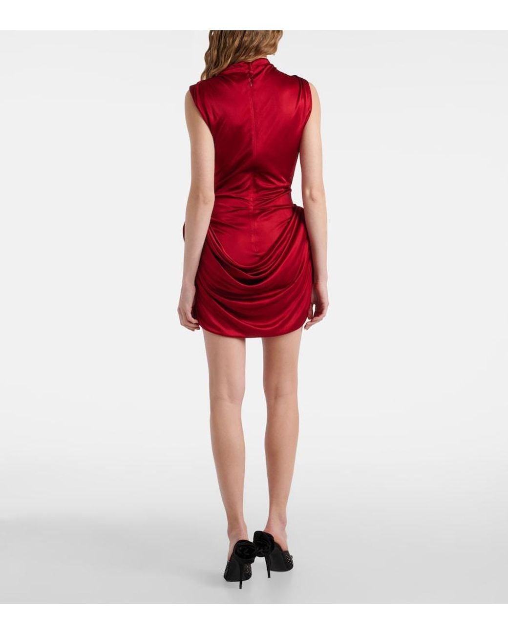 Magda Butrym Red Draped Minidress