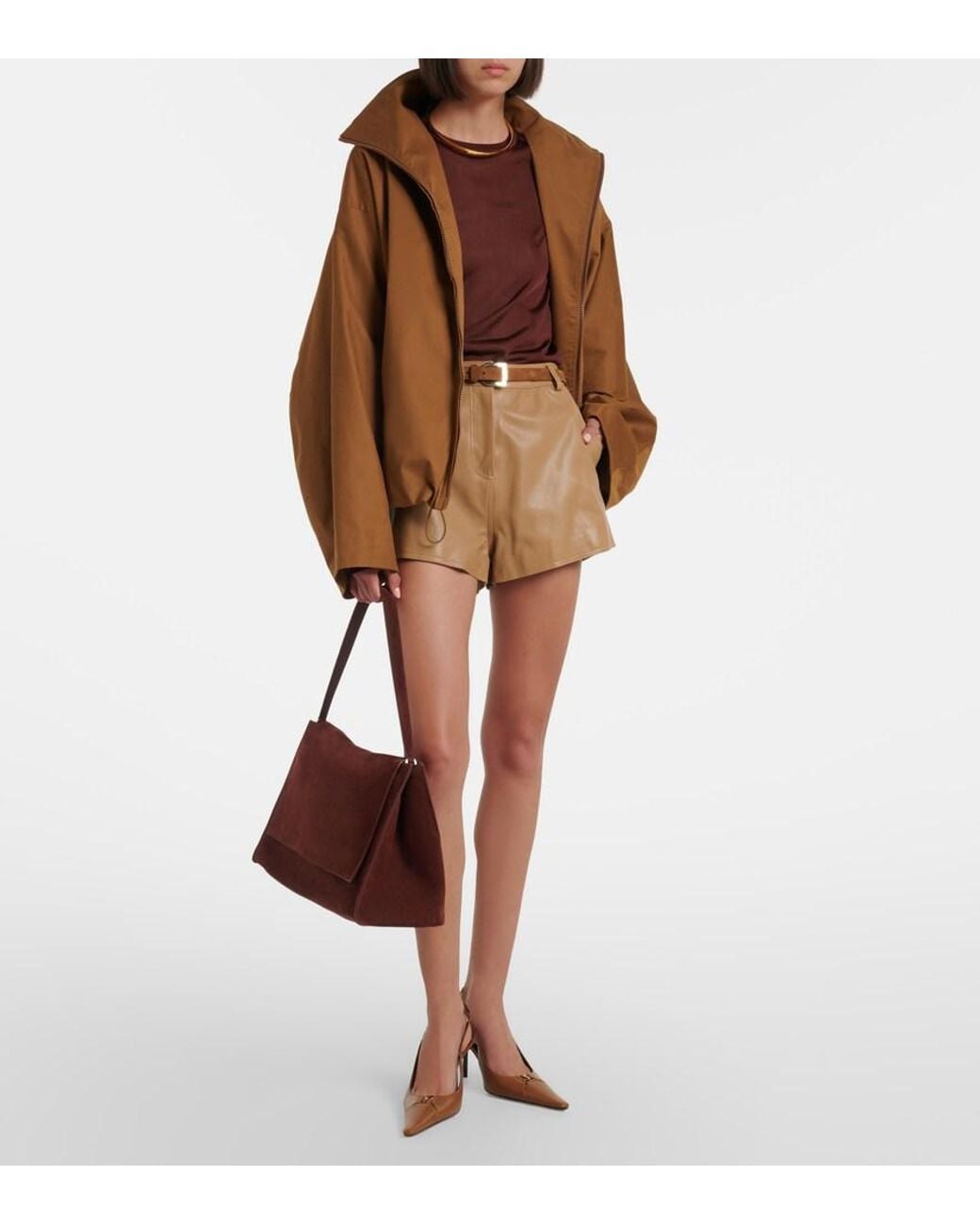 Nour Hammour Red Amal Suede Shoulder Bag